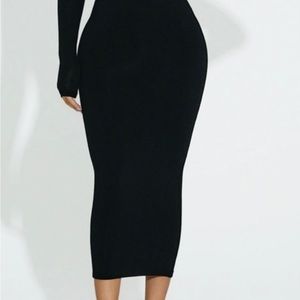 Naked Wardrobe Black Midi Skirt